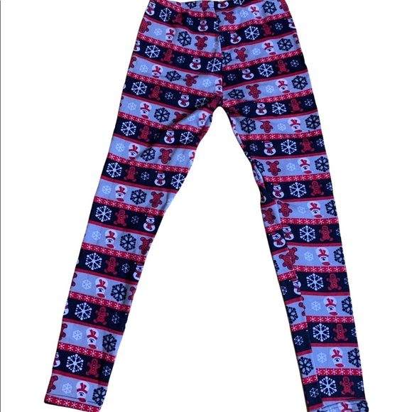 Poof! Red and Black Christmas Themed High Rise Cozy Leggings Women’s Size S/M - Picture 3 of 9